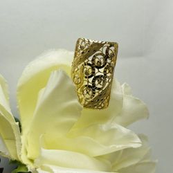 18k Real Pure Solid Saudi Gold Ring 4.7g 7"