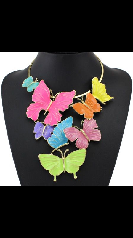 Multi colored butterfly necklace! Brand new still in the package! Perfect gift for a butterfly lover!