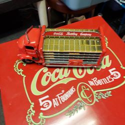 Coca Cola Delivery  Truck  11 Inches Long  With All Cases And Bottles Very Good Condition 