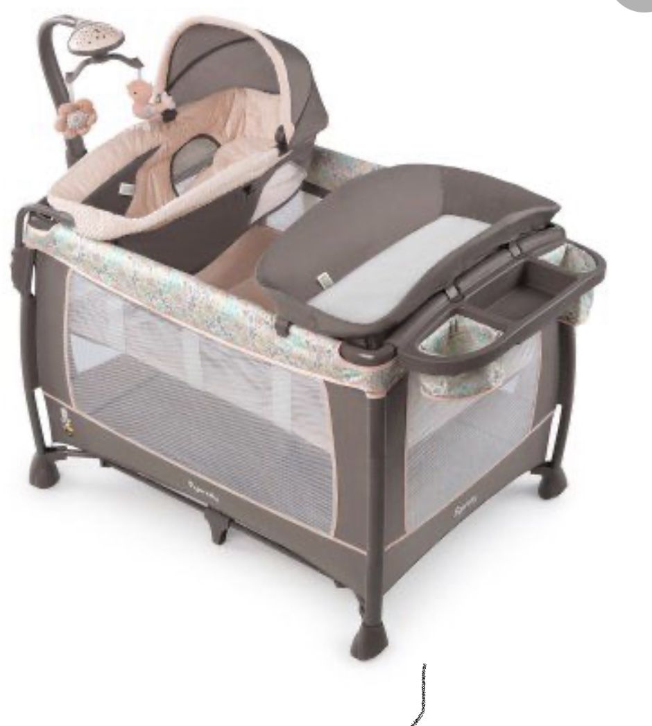 Ingenuity DreamComfort Smart and Simple Packable Portable Playard with Changing Table