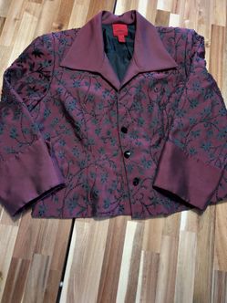 JS Collections Beaded Floral Blazer