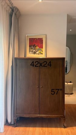 Antique-Style Wood Armoire / Wardrobe