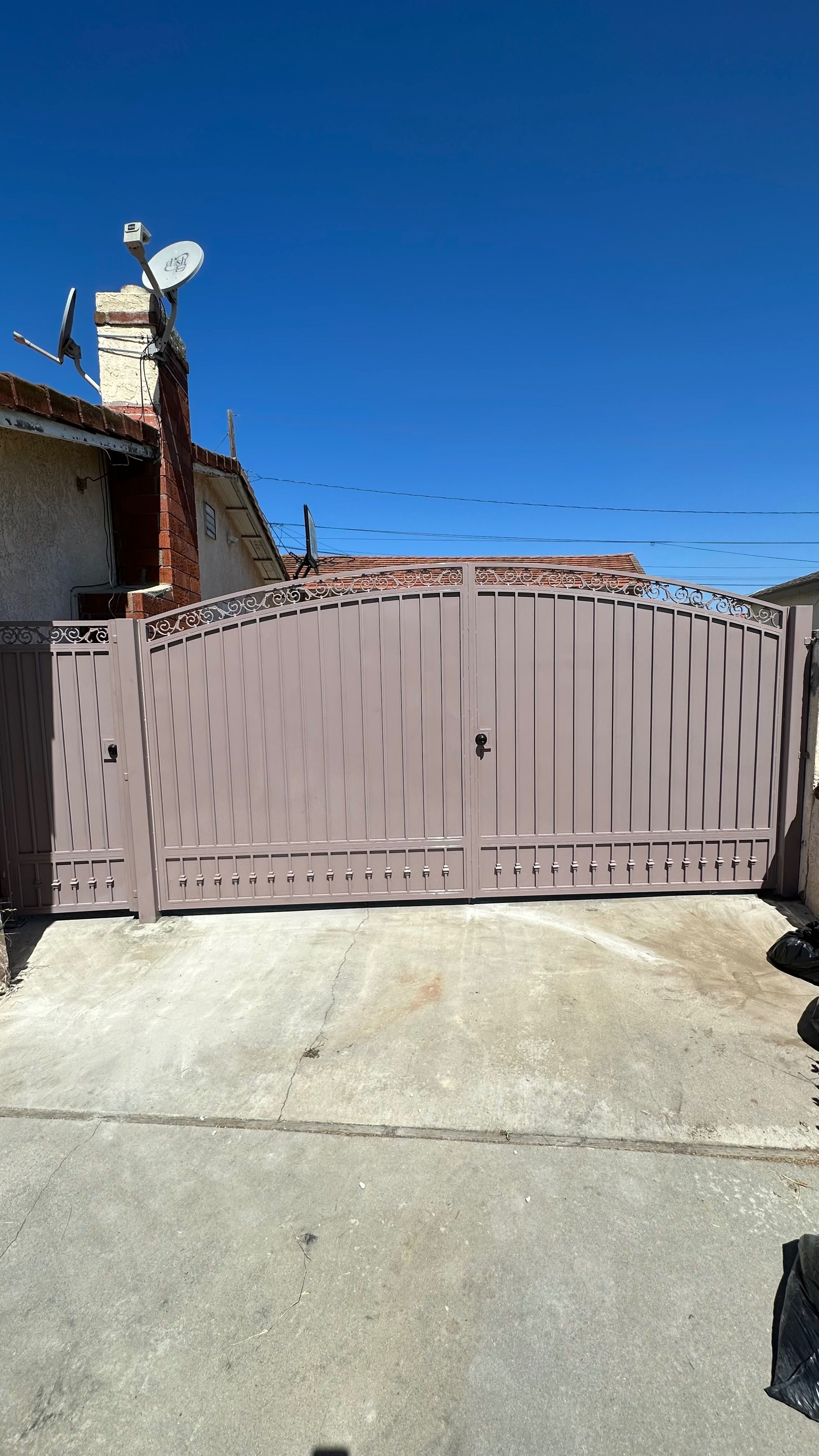 Wrought Iron Gate with Pedestrian Door