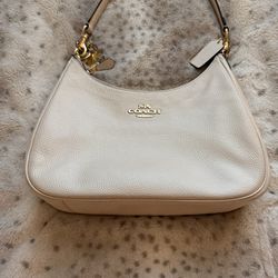 Cream coach Leather Handbag 