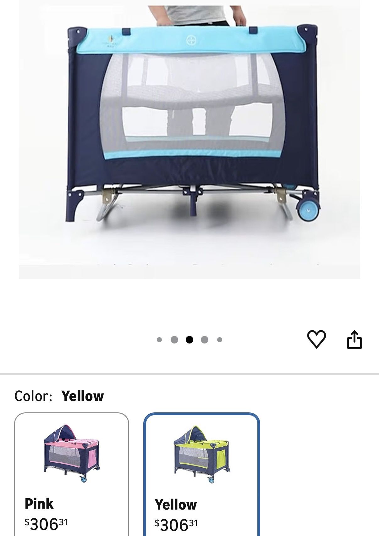 Foldable Portable Crib Multifunctional Play Bed Net Roller Cradle Bed Baby Child Bed