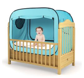 Poray Pop Up Baby Bed Tent Privacy Tent for Toddler Sleeping with 2 Zipper Doors