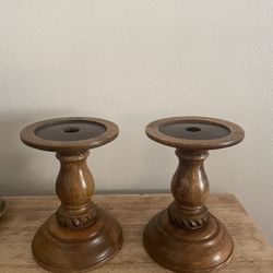 Oak Candle Holders