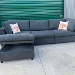 Brand New Cloud Sectional Couch With Storage Ottoman 
