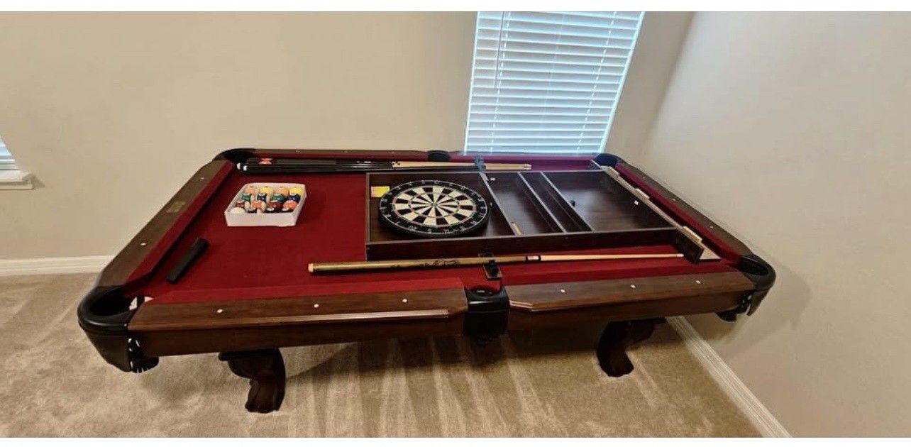 Pool Table With Dart Board 