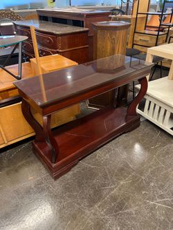 Cherrywood Accent Table with Glass Top