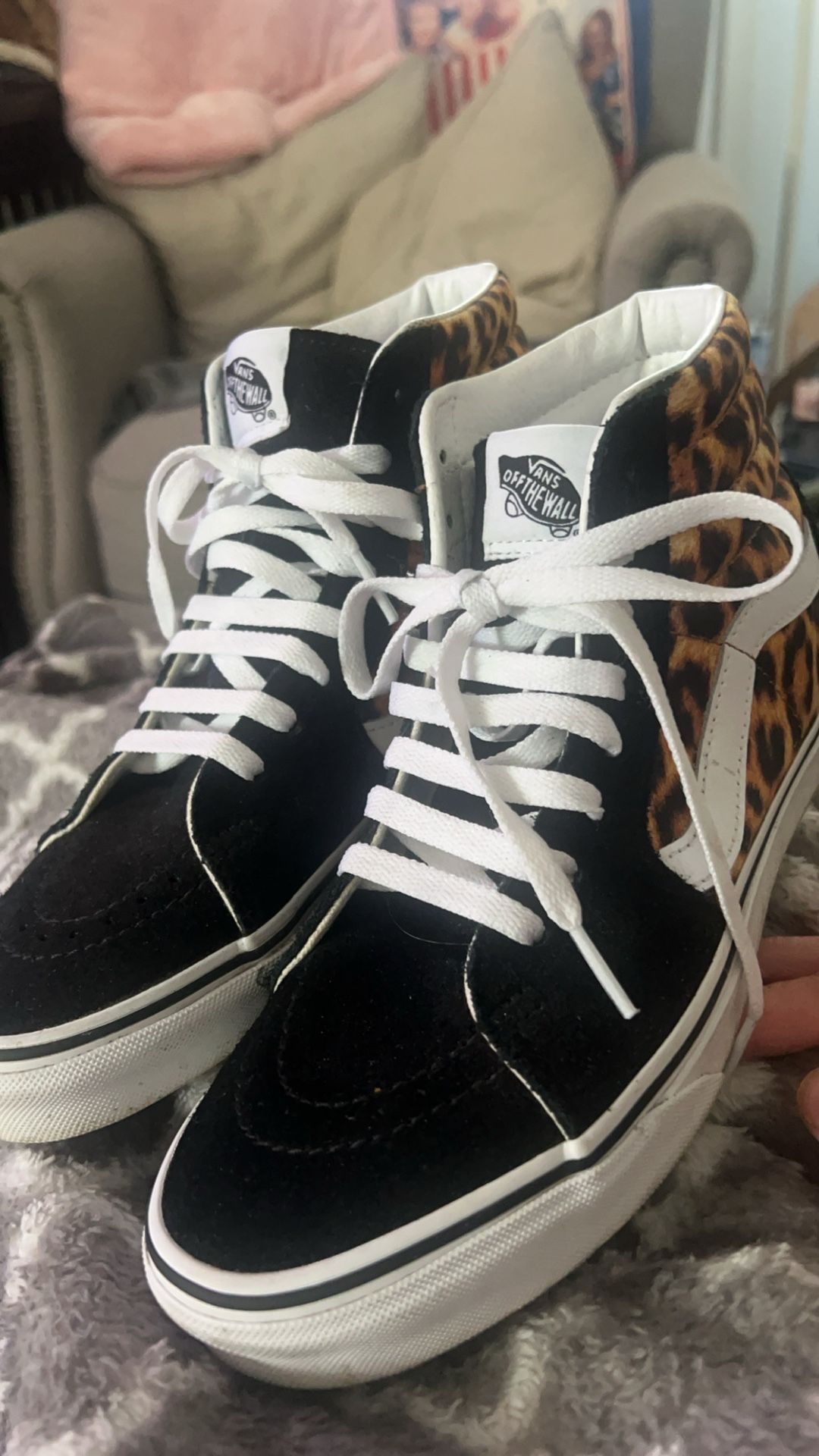 Women’s Vans High top Cheetah And Black Shoes