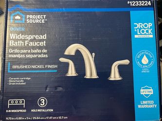 Dover Brushed Nickel Widespread 2-handle WaterSense Mid-arc Bathroom Sink Faucet