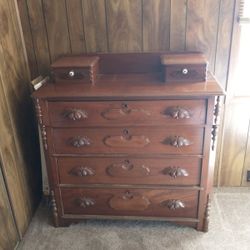 Carved Walnut Eastlake Style Victorian Gentleman's Dresser 