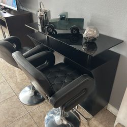 Black Bar With Two Chairs 