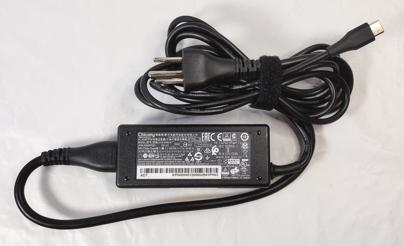Chicony ( Universal USBC) Laptop AC Adapter Model A18-045N1A