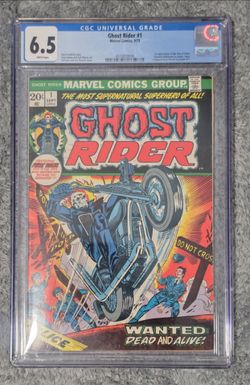 Ghost Rider #1 1973 CGC 6.5 White Pages Gil Kane Cover, 1st App Key