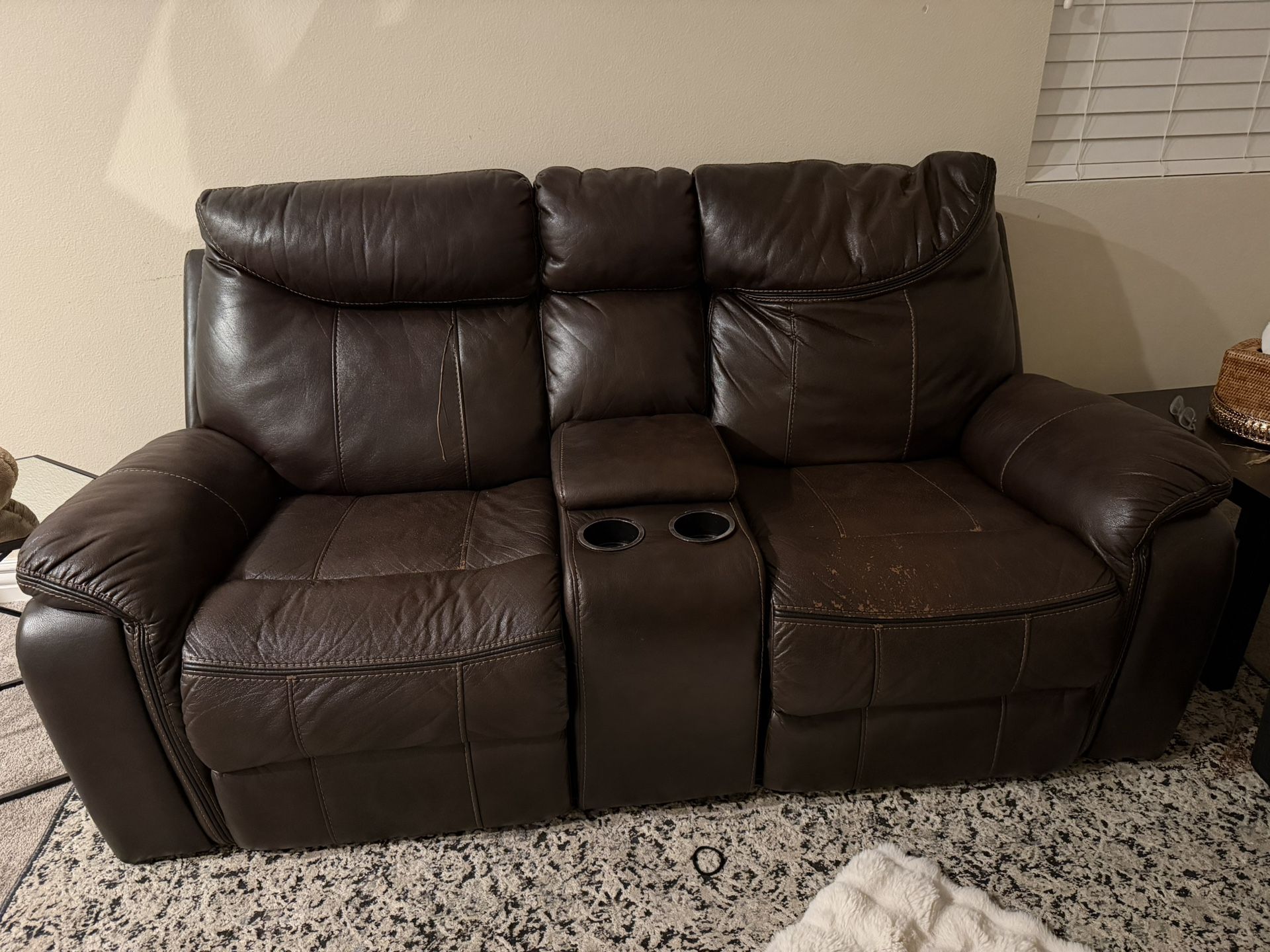 Brown Reclining Sofa