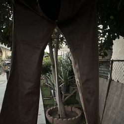 Leather Brown Pants 