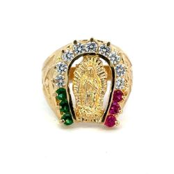 Men’s 14k Our Lady Of Guadalupe Virgin Mary Horseshoe Ring GP3115189