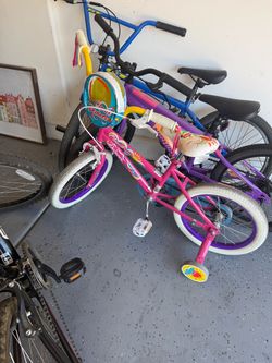 Pink kids bike