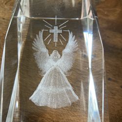 Clear Glass Angel Paper Weight