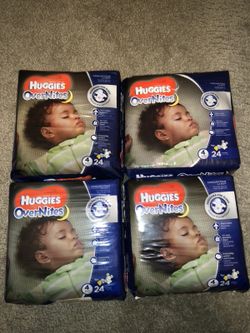 Huggies Baby Diapers Overnites Size 4 Lot of 4