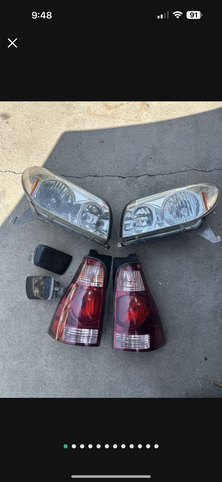 OEM 2003-2005 TOYOTA 4RUNNER HEADLIGHTS AND TAIL LIGHTS HALOGEN CHROME DRIVER 4 Pk