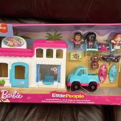 Fisher-Price Little People Barbie Boardwalk Playset Value Bundle with Figures & Accessories