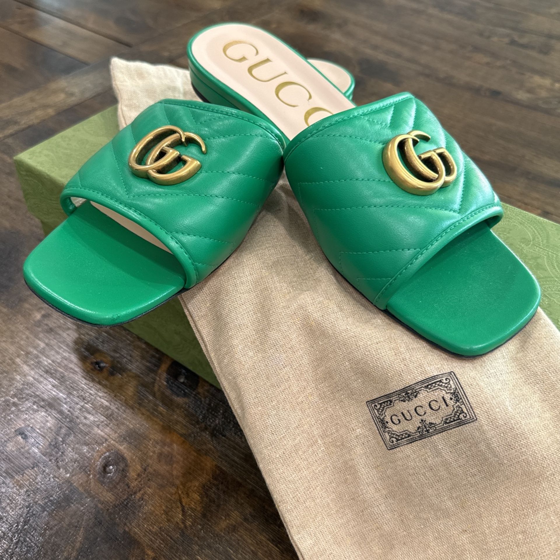 Gucci sandals.