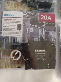Siemens AFCI circuit breakers 15amp and 20amp new