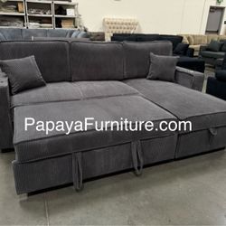 New! 89” Reversible Sectional Sofa Bed, Sofabed, Reversible  Sectional sofa With Pull-out Bed, Sectionals, Couch, Small Living Room Sofa, Sleeper Sofa