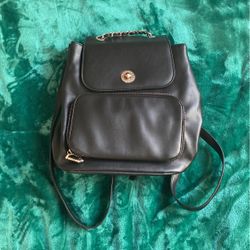 Black Leather Backpack 