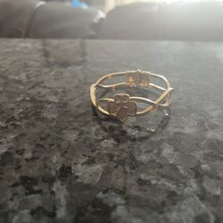 Brownie Girl Scout Clamp Hinged Gold Toned 1960’s Child Bracelet 