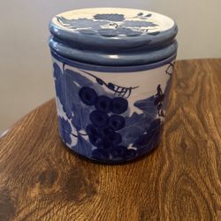 Blue And White Canister