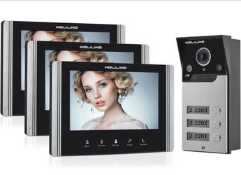 Wired Video Intercom System, 7 Inch Ring Video Doorbell with IR Night Vision Support Remote Unlock