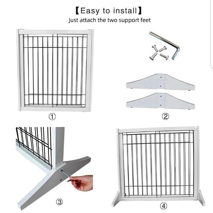 Expandable Free Standing Indoor Dog Gate for The House, 24 inches Tall