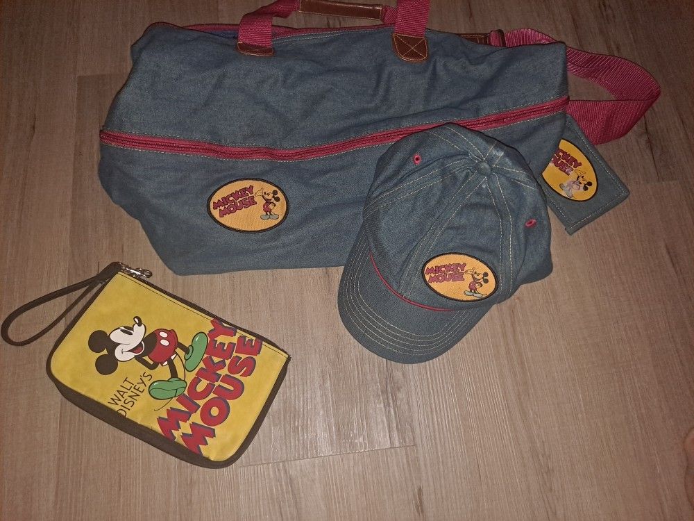 Mickey Mouse Duffel Bag, Cap & Travel Bag