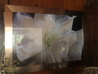 Beautiful white floral picture frame