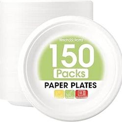 Paper Plates 9 inch - 150 Packs