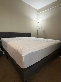 King mattress + topper + bed frame + headboard