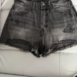 Black Denim Shorts High Rise Shorts 