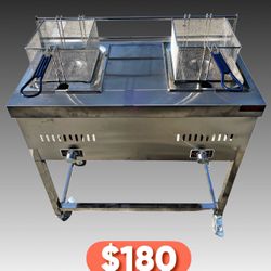 New Double Fryer With Hose / Nuevo Freido De 2 Canastas De Gas Propano