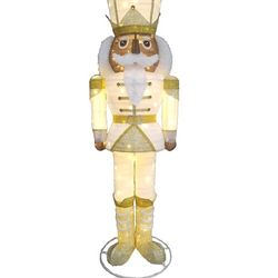 Holiday Living 72-in Freestanding Nutcracker Yard decoration White LED Lights