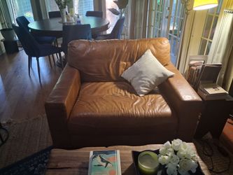 Leather chair and a half