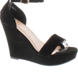 Size 8 . Top Moda Womens Beryl-1 Platform Wedge Fashion Sandals with Ankle Strap. Worn once  for 30 minutes for interview  In excellent condition 