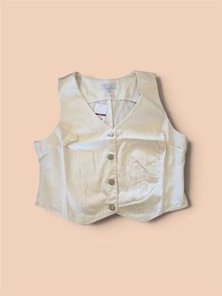 Sofia Cream Button-Front Cropped Vest
