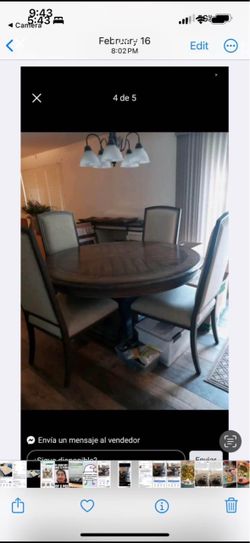 Round Wood Dining Table with 4 Chairs
