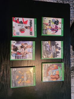 Xbox One 2 Controllers 6 Games Power Cord