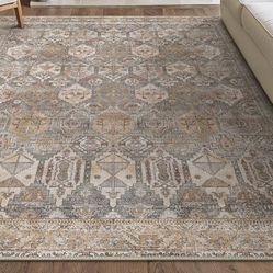 8x10 Washable Area Rug Carpet Beige Brand New  