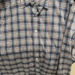 7 Diamonds Premium Dress Shirt Blue w/ Red Window frame 